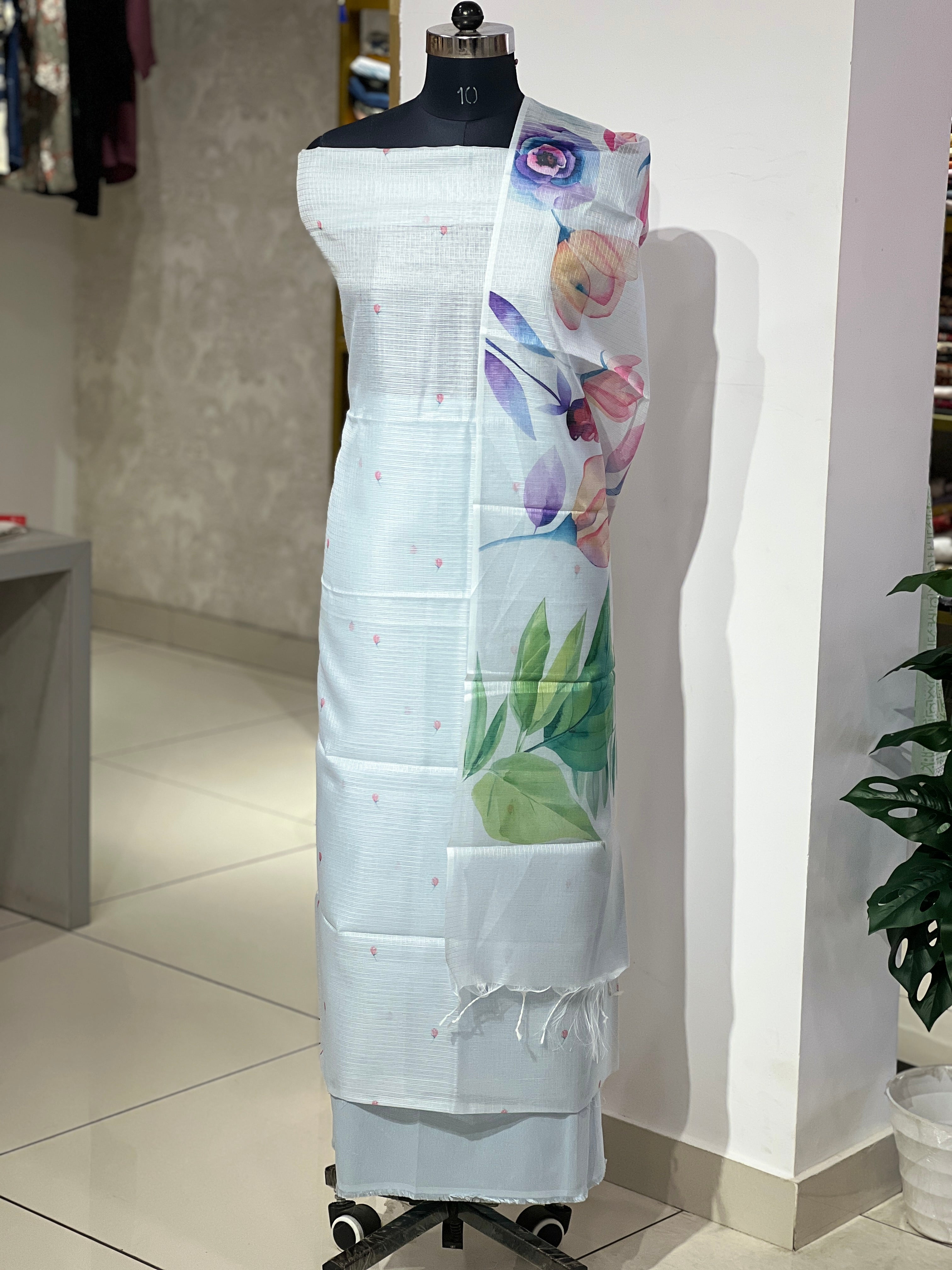 Floral Digital Print Detailed Silky Kota Salwar Set | MR243