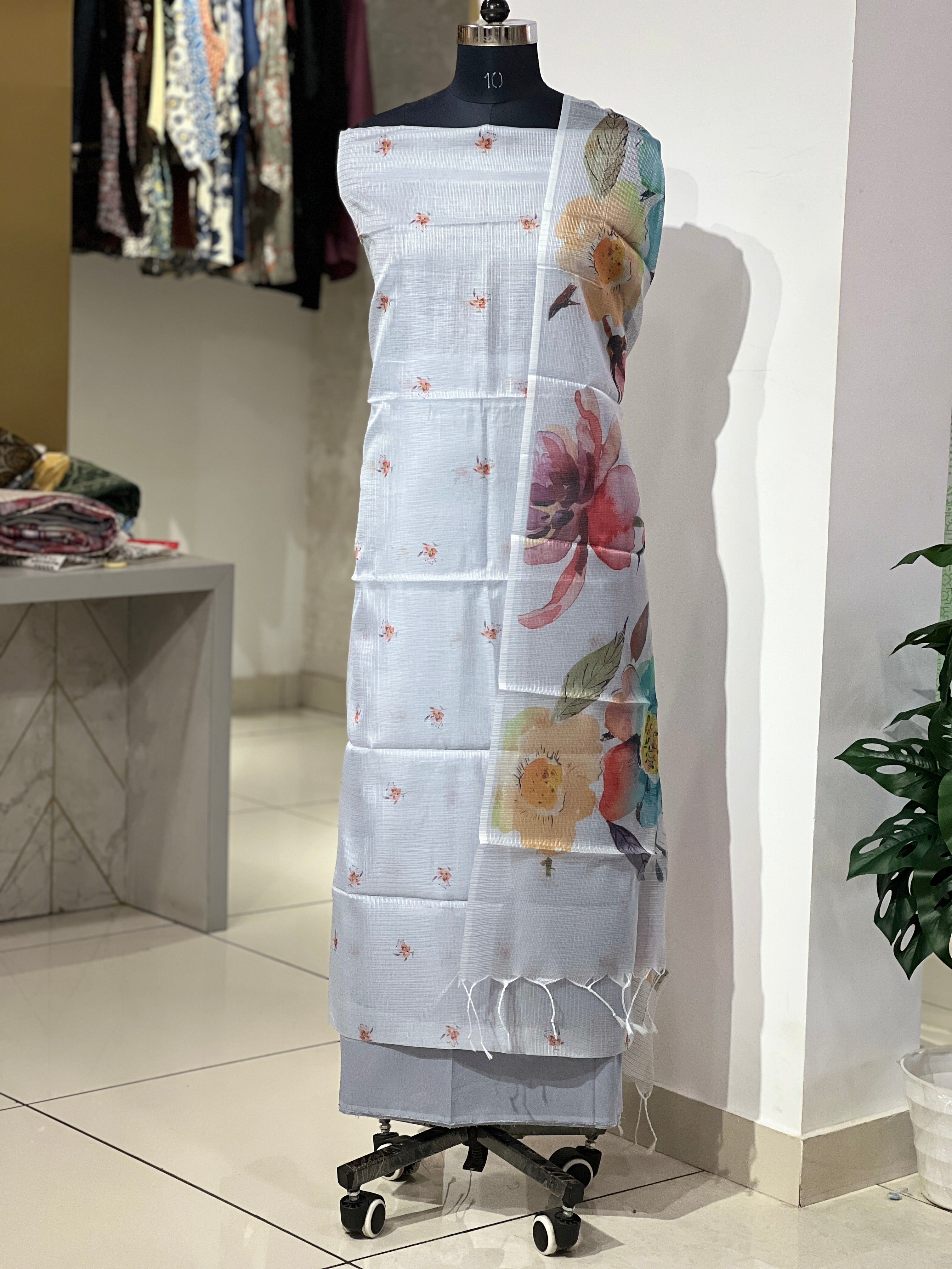 Floral Digital Print Detailed Silky Kota Salwar Set | MR266