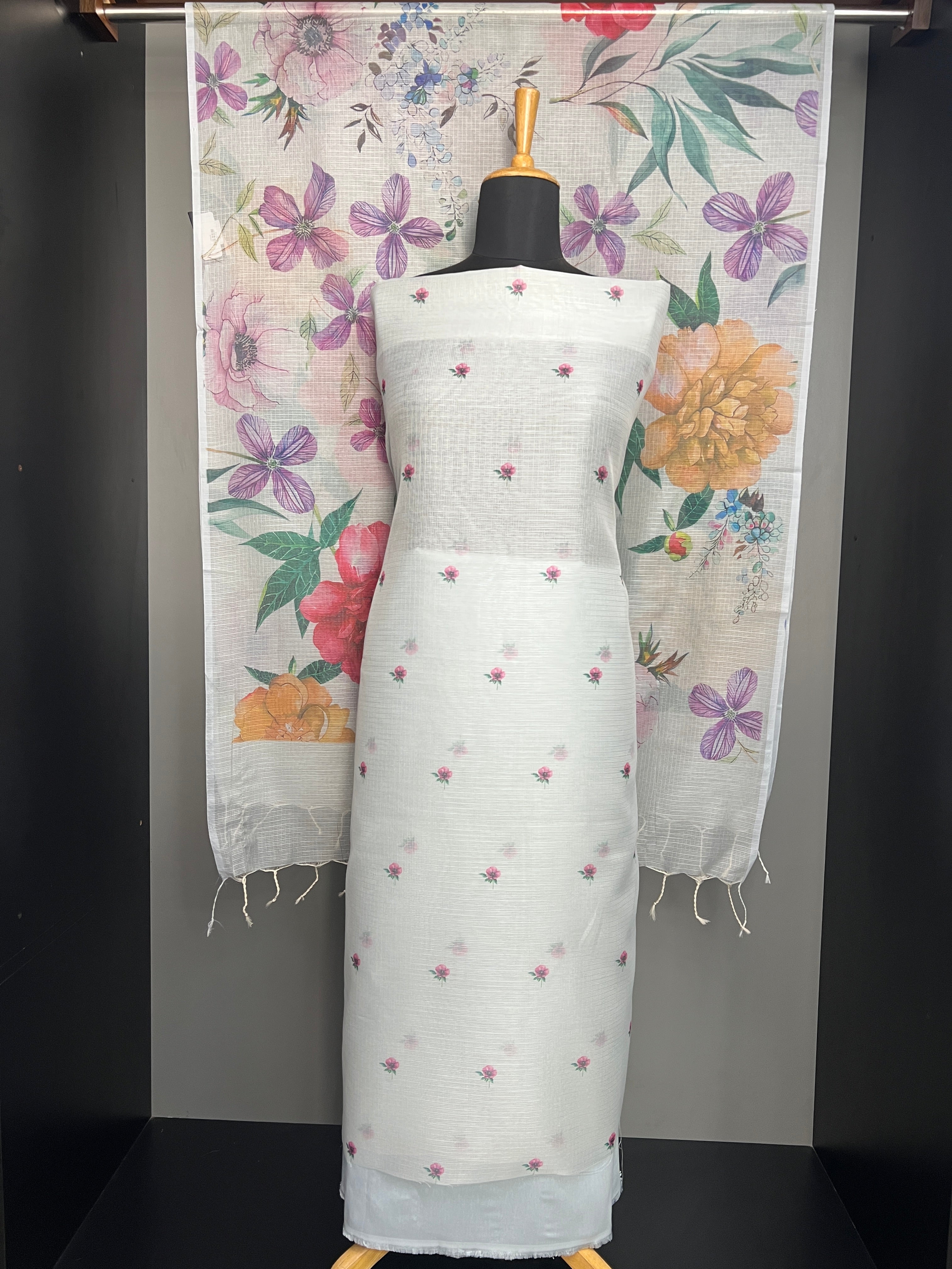 Floral Digital Print Detailed Silky Kota Salwar Set | MR269