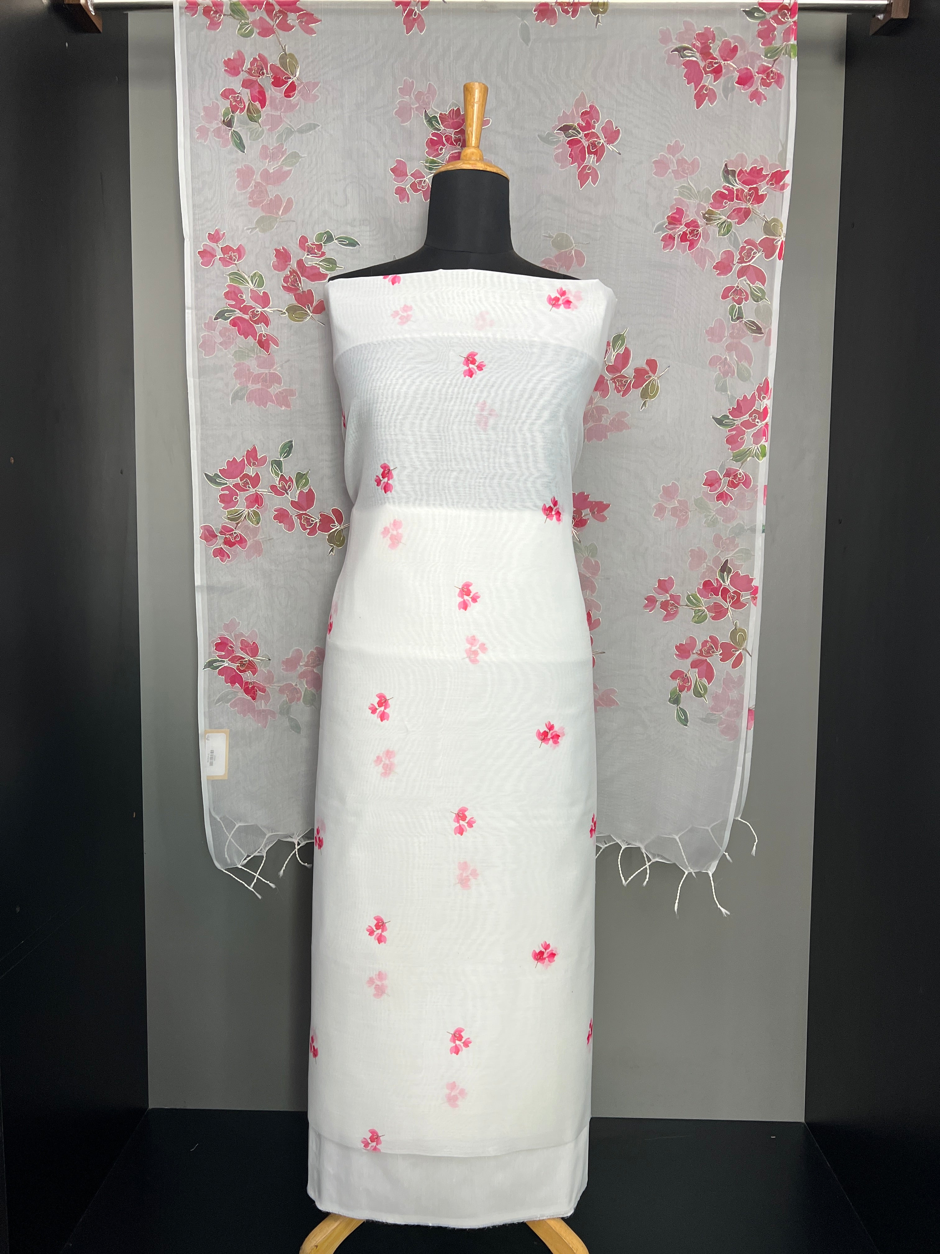 Floral Printed Chanderi Salwar Set | MR457