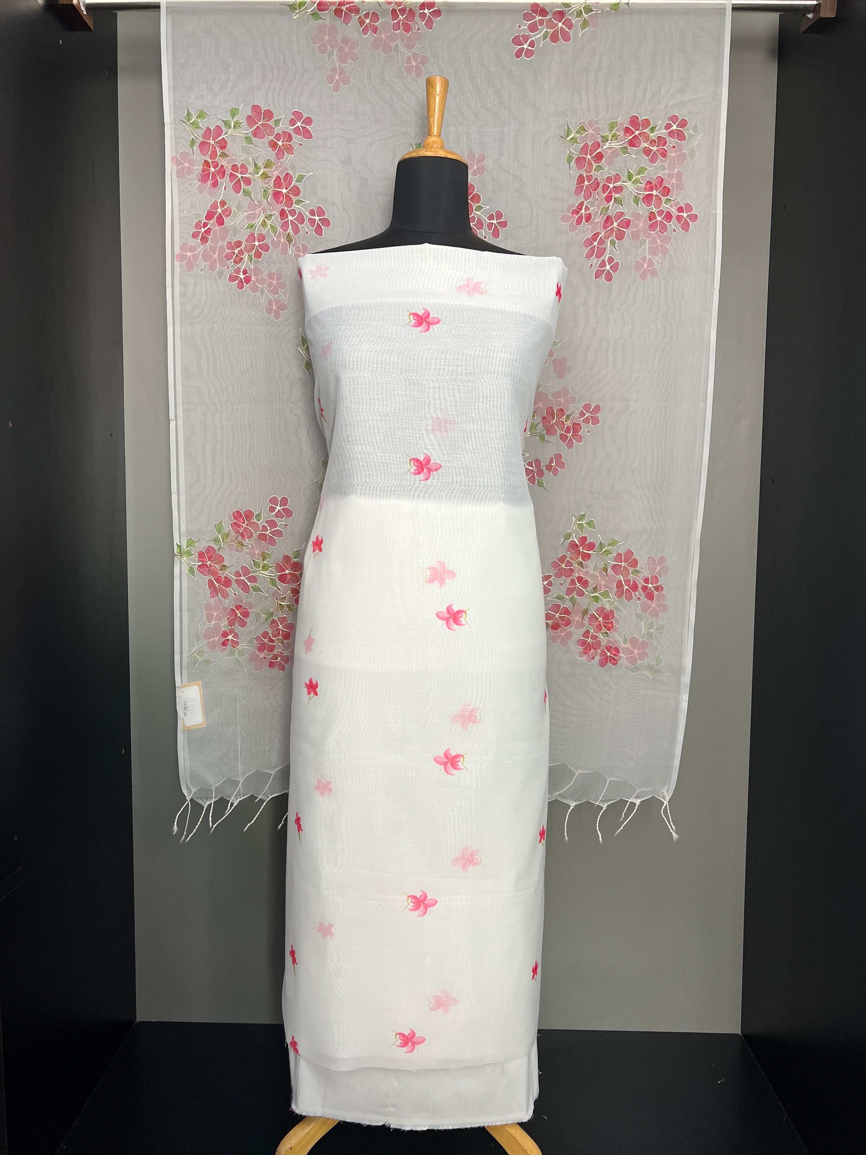 Floral Printed Chanderi Salwar Set | MR458