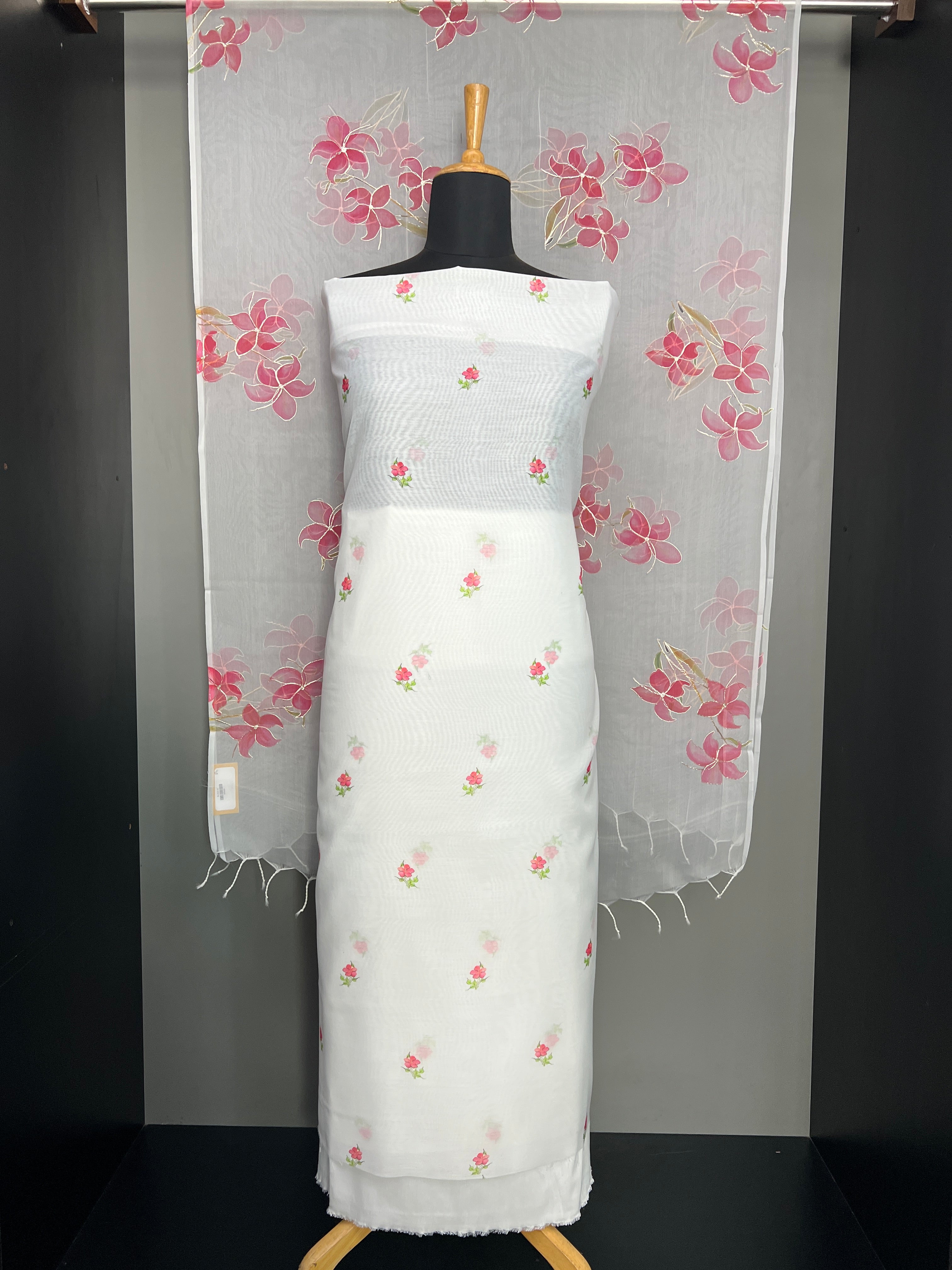 Floral Printed Chanderi Salwar Set | MR459