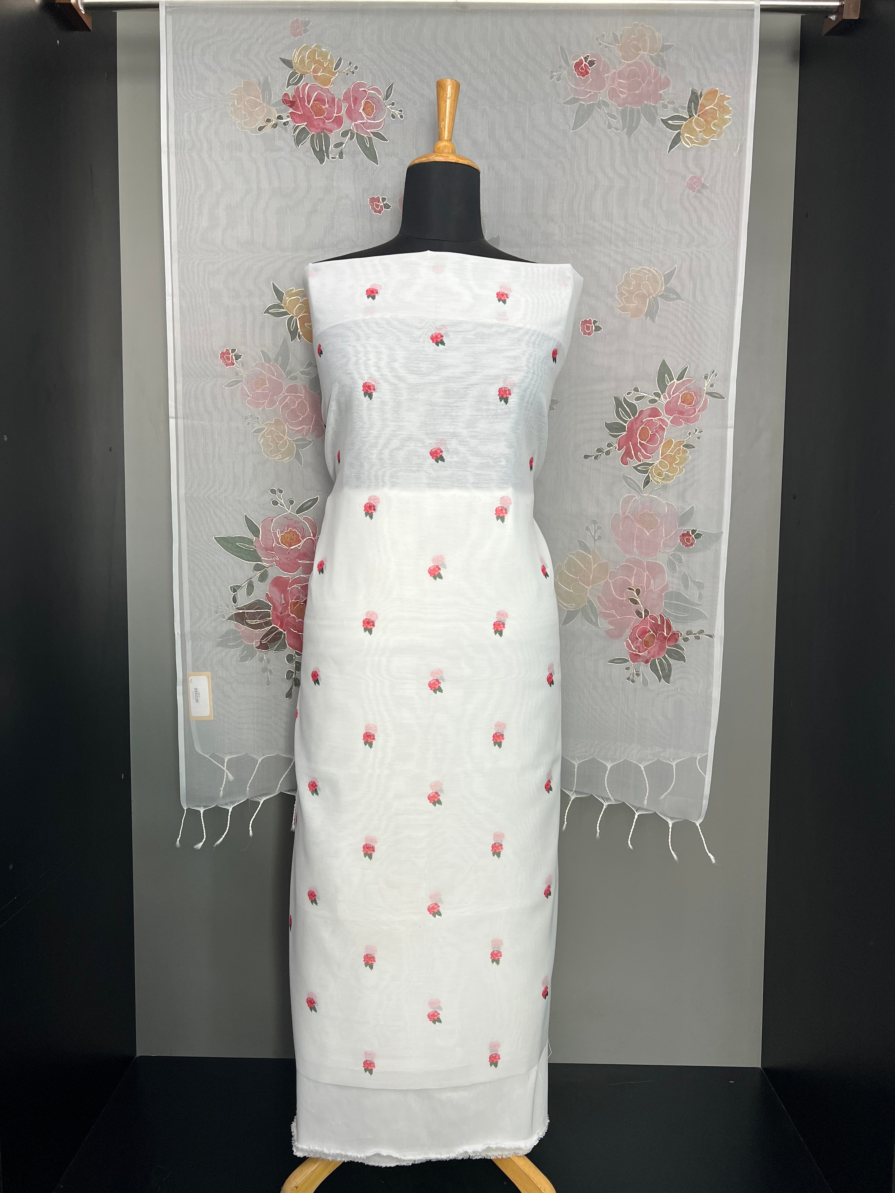 Floral Printed Chanderi Salwar Set | MR460