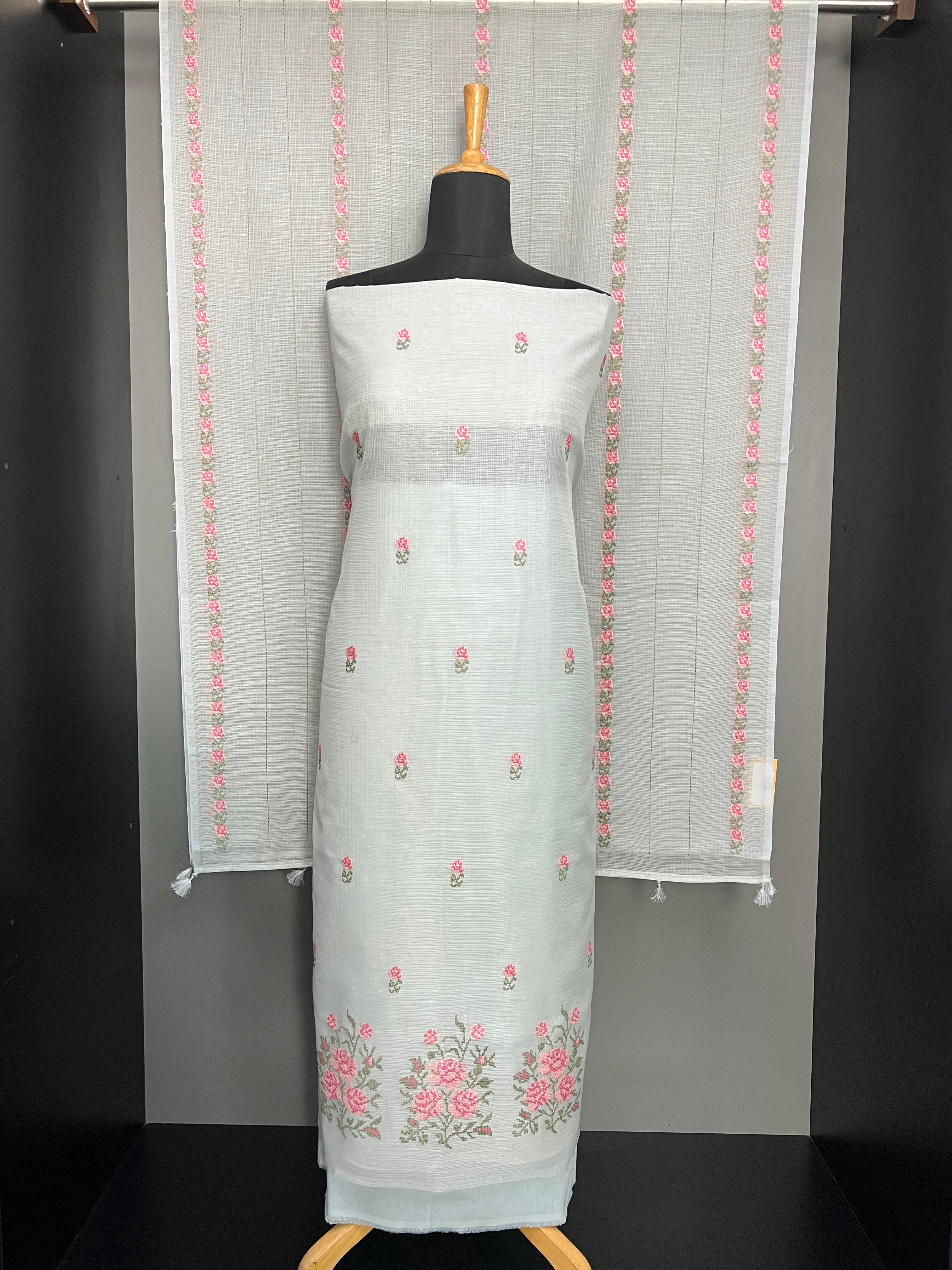 Floral Cross Stitch Embroidered Kota Salwar Set | MR474