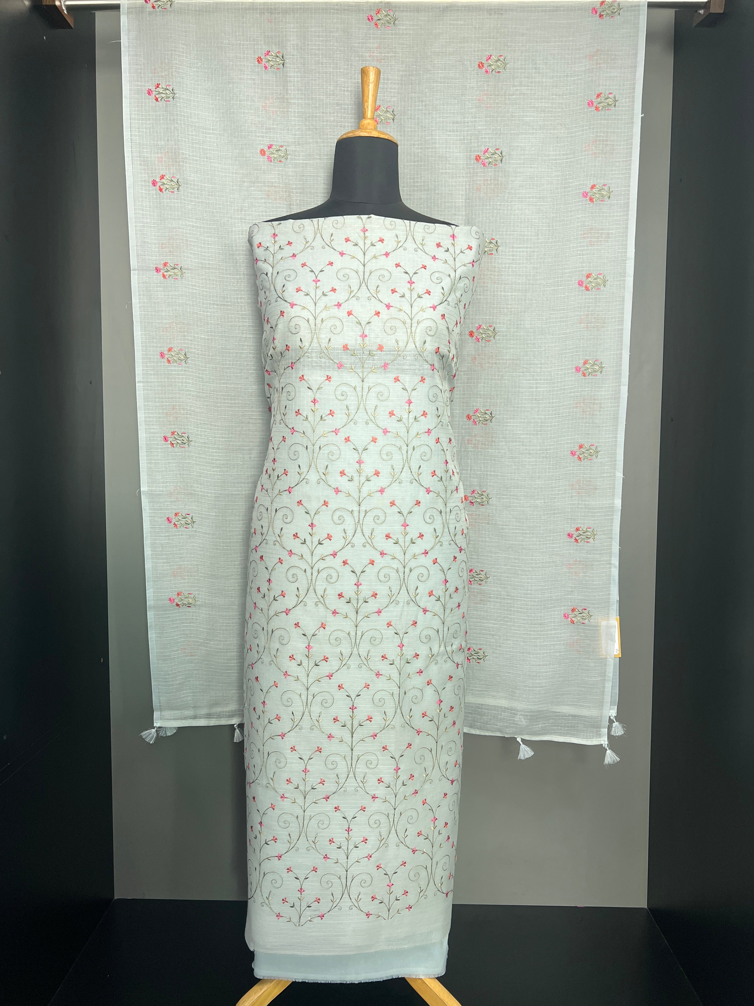 Jaal Patterned Embroidered Kota Salwar Set | MR476