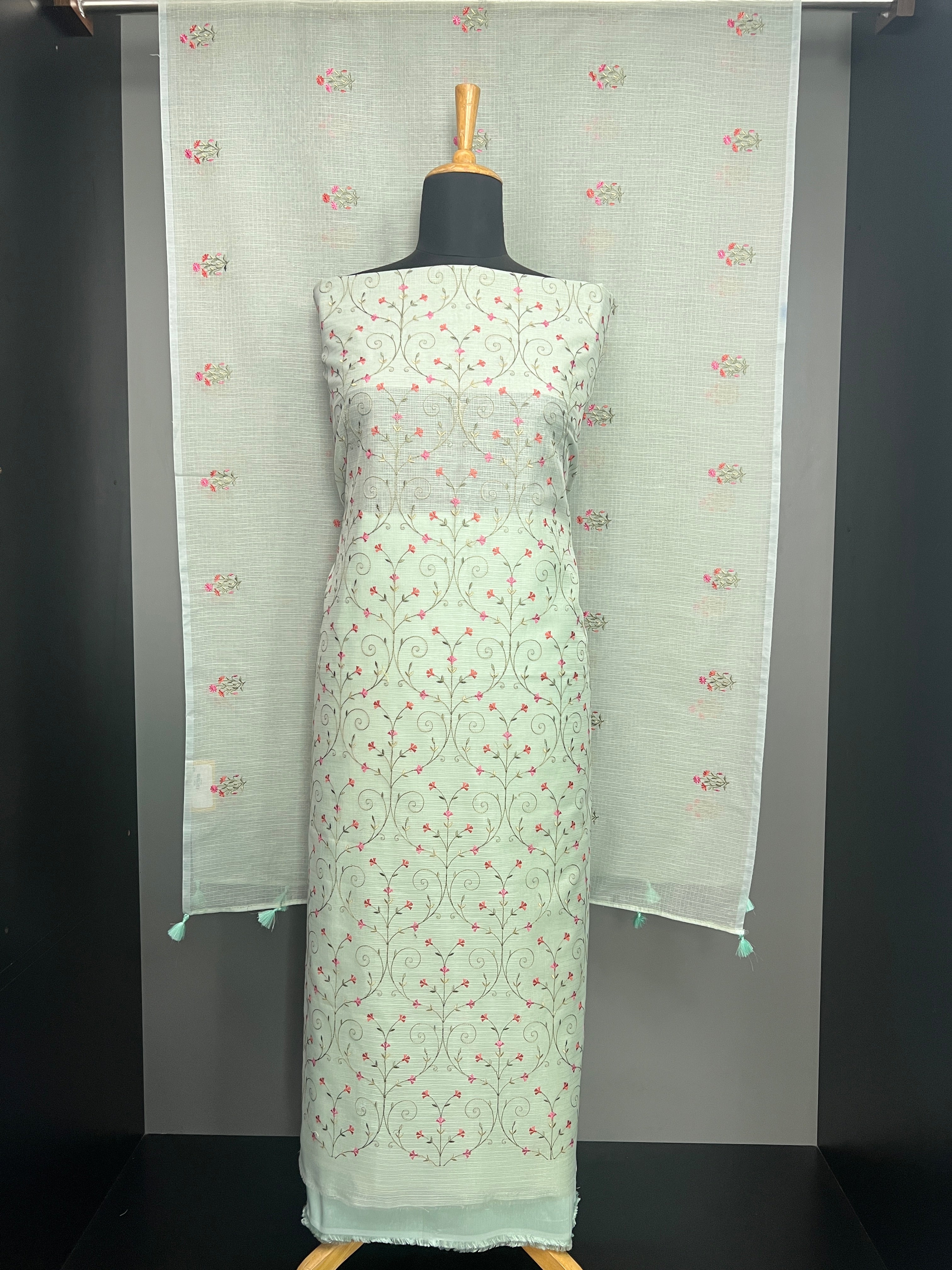 Jaal Patterned Embroidered Kota Salwar Set |MR478