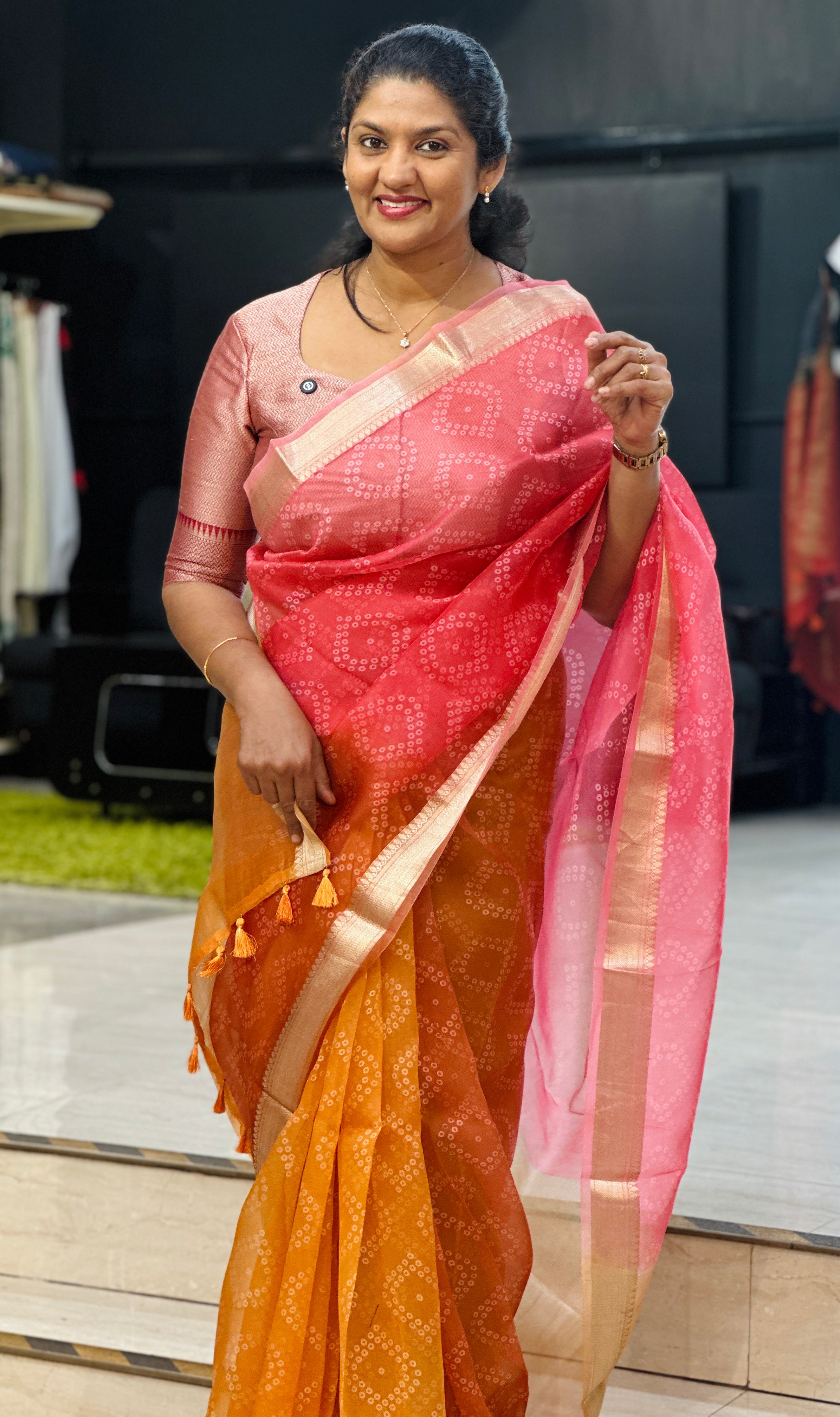 Banarasi Bordered Silk Organza Saree | MB133