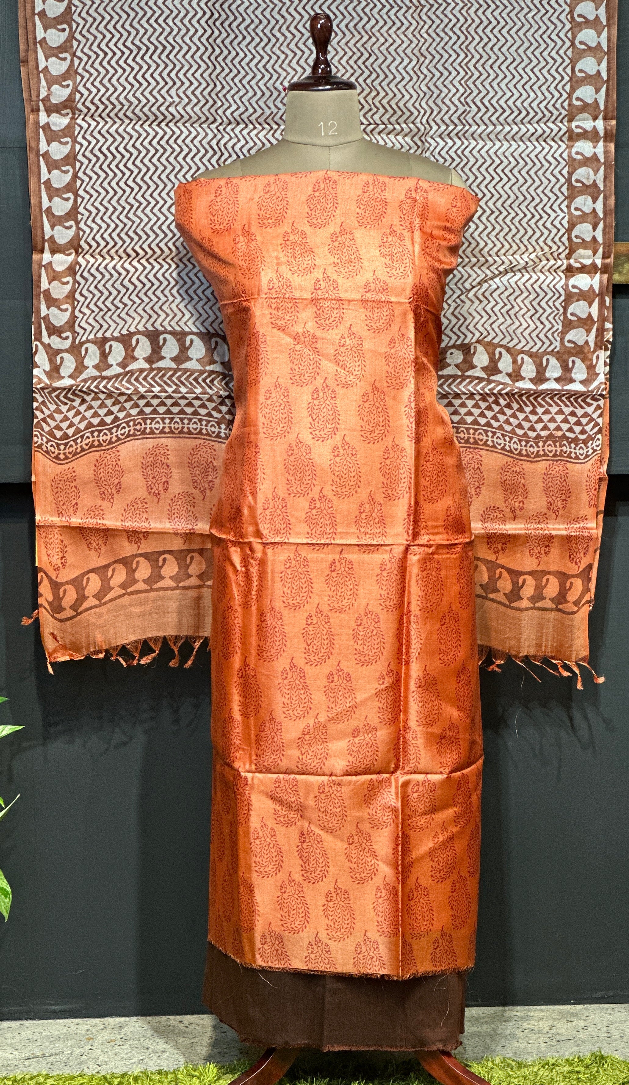 Screen Printed Tussar Salwar Set | MNH525