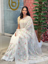 Floral Machine Embroidery Detailed Silky Kota Saree | NHH521