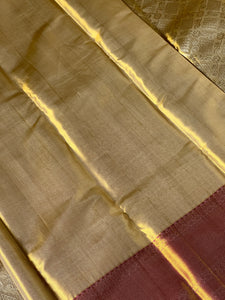 Daimond Weaving Design Tisssue Kanchipuram Saree | OM135