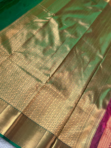 Traditional Kolam Design Kanchipuram Saree | OM147