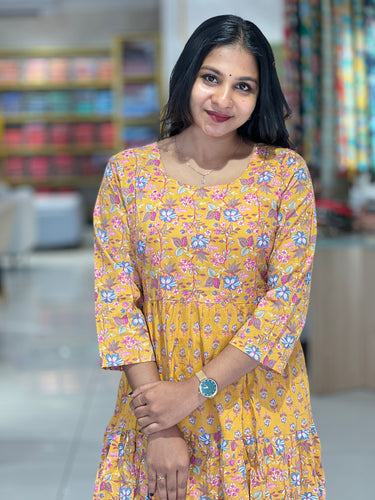 Floral Print Pattern Pure Cotton Kurta | OS464