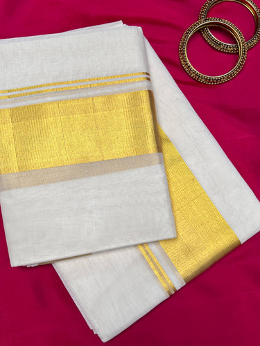 Chendamangalam Weaved Kerala Cotton  Set Mundu ( Single Set ) | PH226