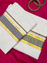 Golden  Border Design Chendamangalam Weaved Kerala Cotton Set Mundu(single set) | PH227