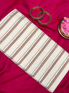 Line Weaving Pattern Chendamangalam Weaved Handloom Kerala Cotton Saree | PH237