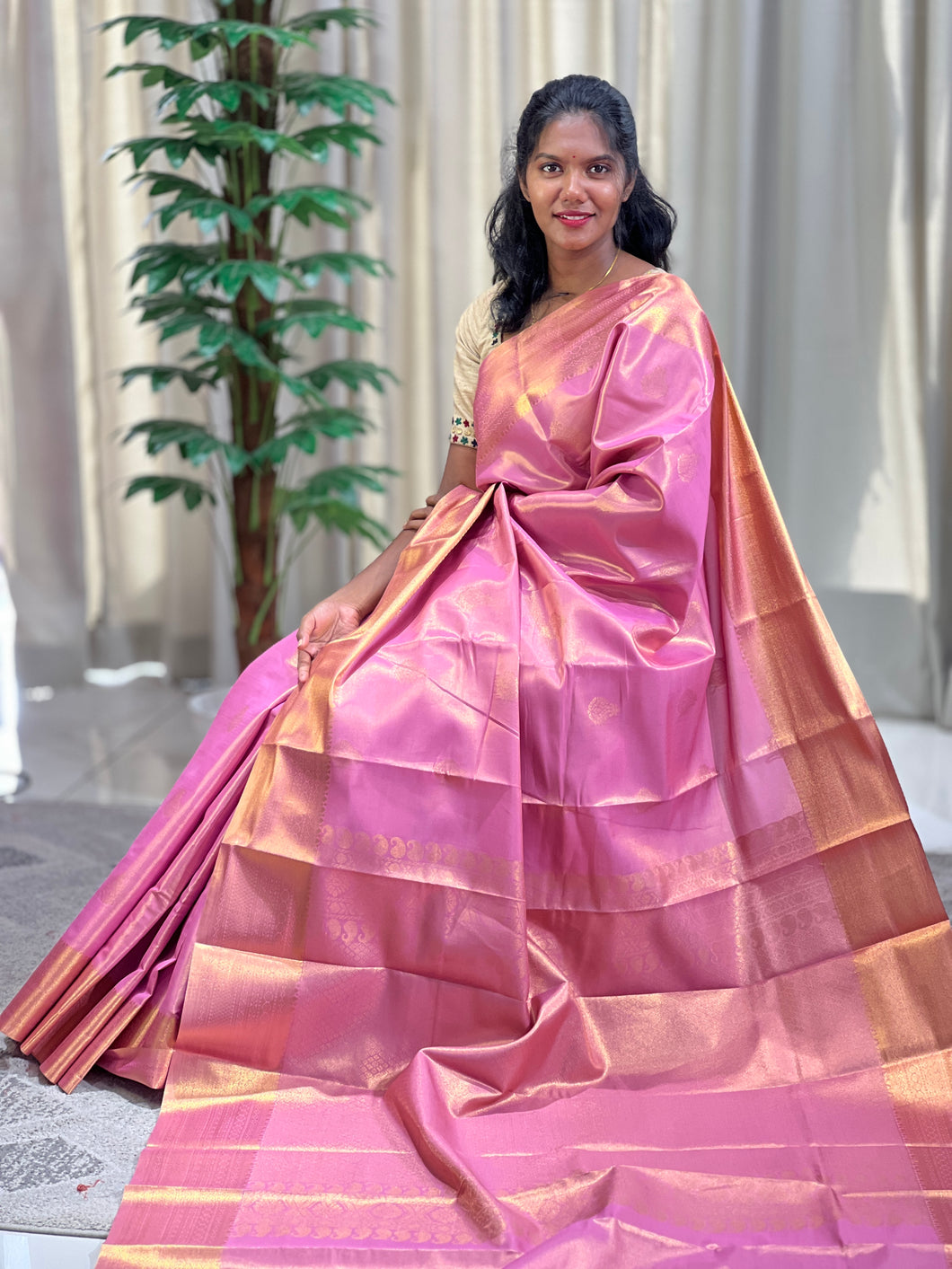 Traditional Zari Buta Weaved Banarasi Silk Saree | PMC111