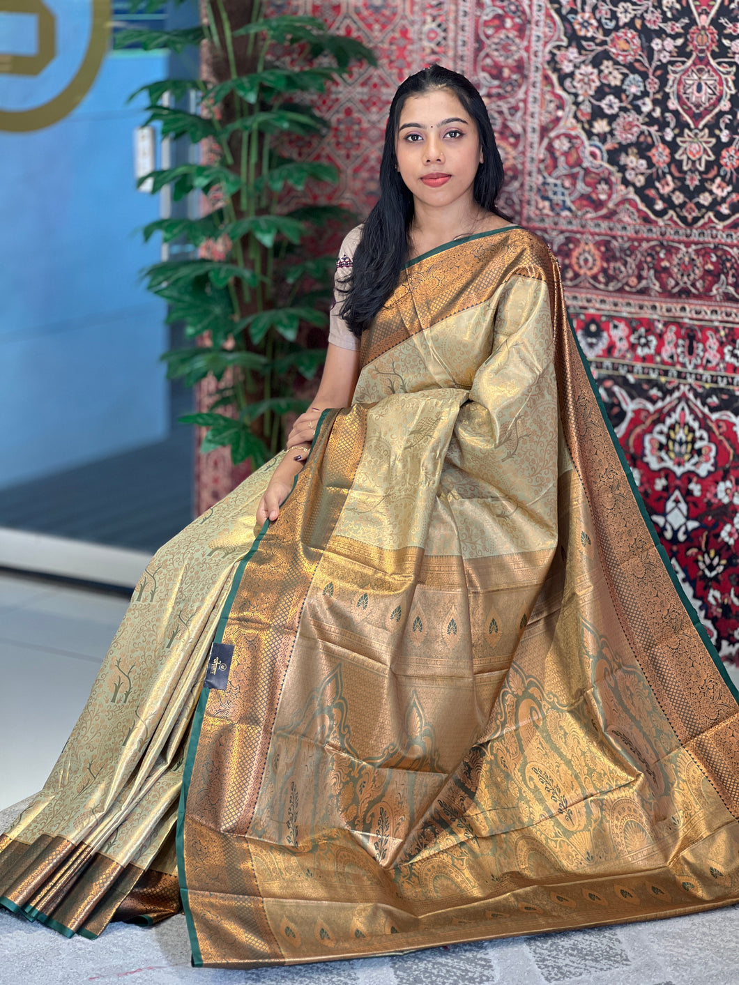 Traditional Zari Woven Jaal Patterned Banarasi Saree | PMC133