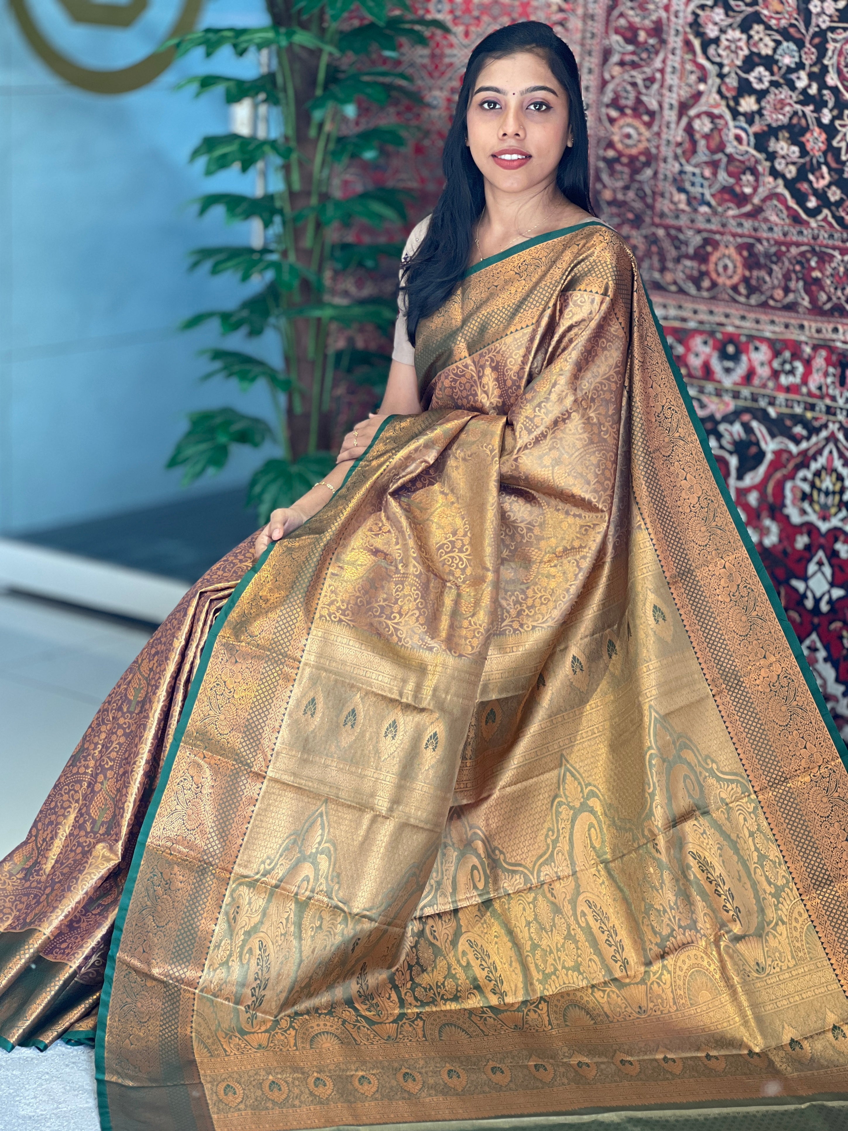 Traditional Zari Woven Jaal Patterned Banarasi Saree | PMC135