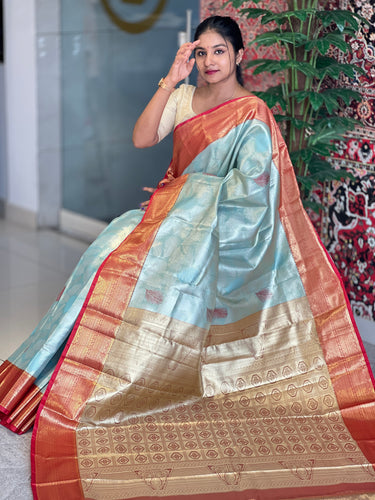 Traditional Leaf Patterned Banarasi Silk Saree | PMC140
