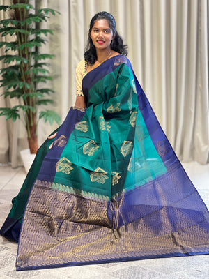 Traditional Zari Buta Weaved Soft Silk Saree | PS111