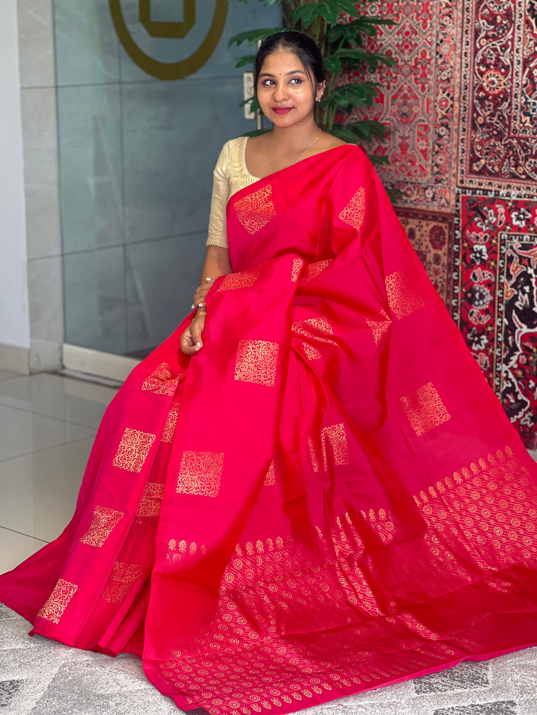 Traditional Zari Woven Buta Detailed Soft Silk Saree | PS116