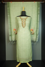 Handwork Embroidery Yoke Design Slub Linen Salwar Set | RAC109