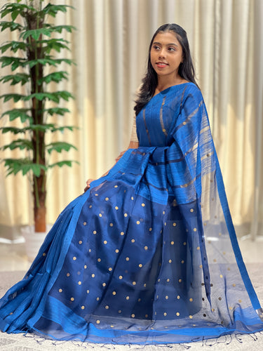Coin Weaving Patterned Matka Tussar Saree | RGD675