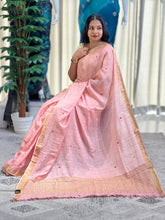 Zari Check Pattern With Mirror Detailed Pure Tussar Saree | RGD726