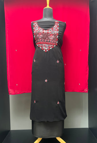 Floral Thread Embroidered Georgette Salwar Set | SBP1038