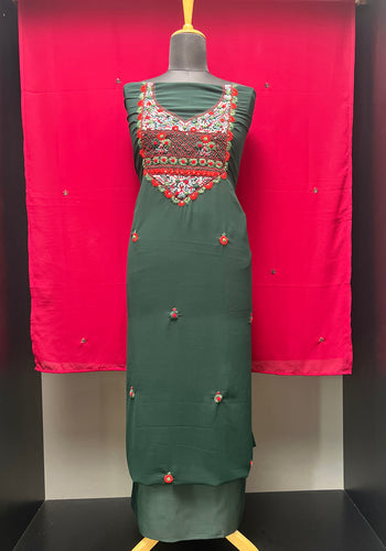 Floral Thread Embroidered Georgette Salwar Set | SBP1040