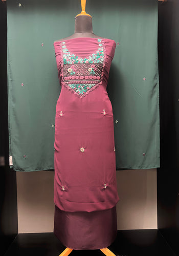 Floral Thread Embroidered Georgette Salwar Set | SBP1041