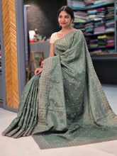 Machine Embroidery Semi Tussar Saree | SBP238