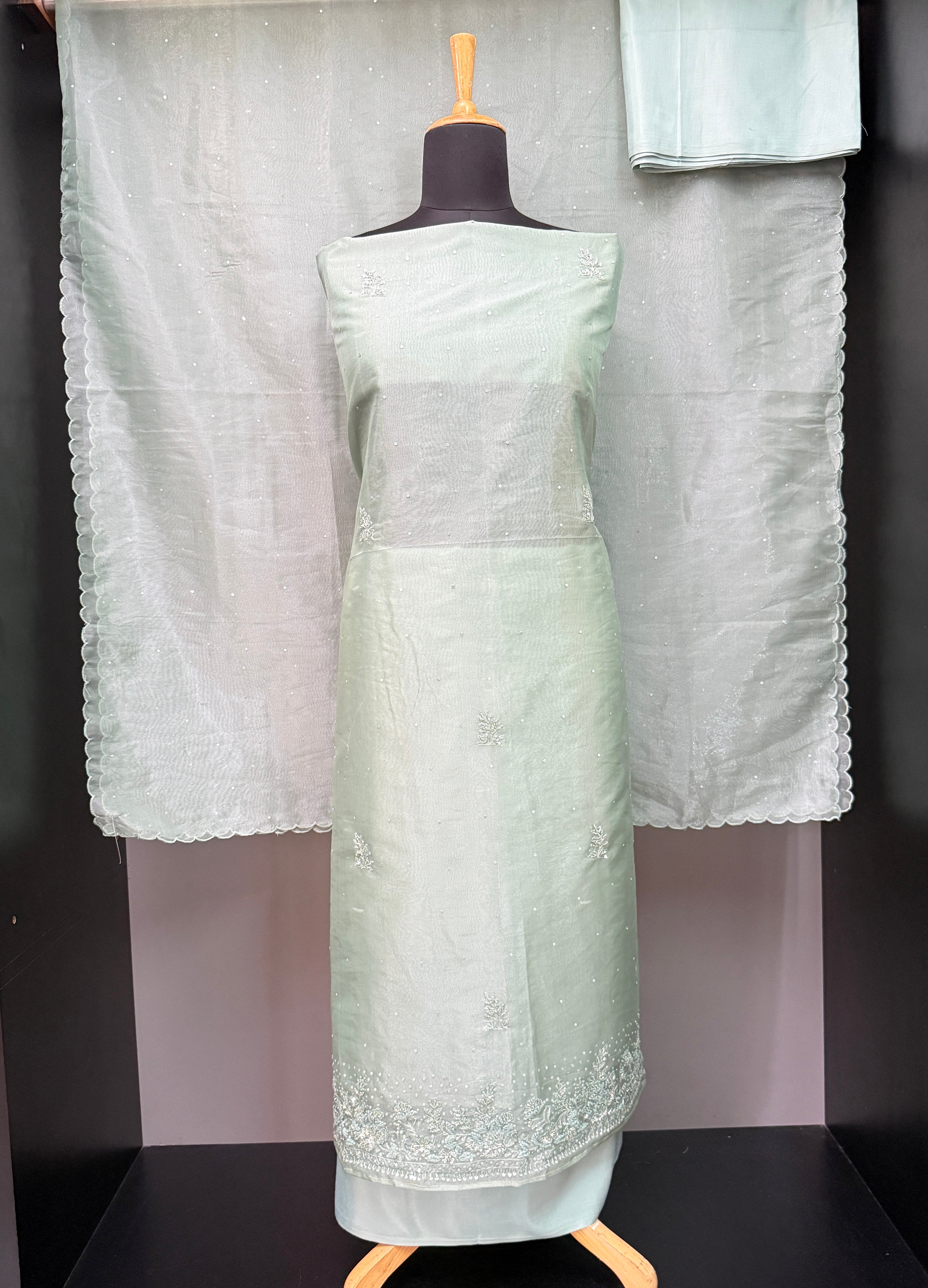 Embroidered Tissue Silk Organza Salwar Set | SBP496