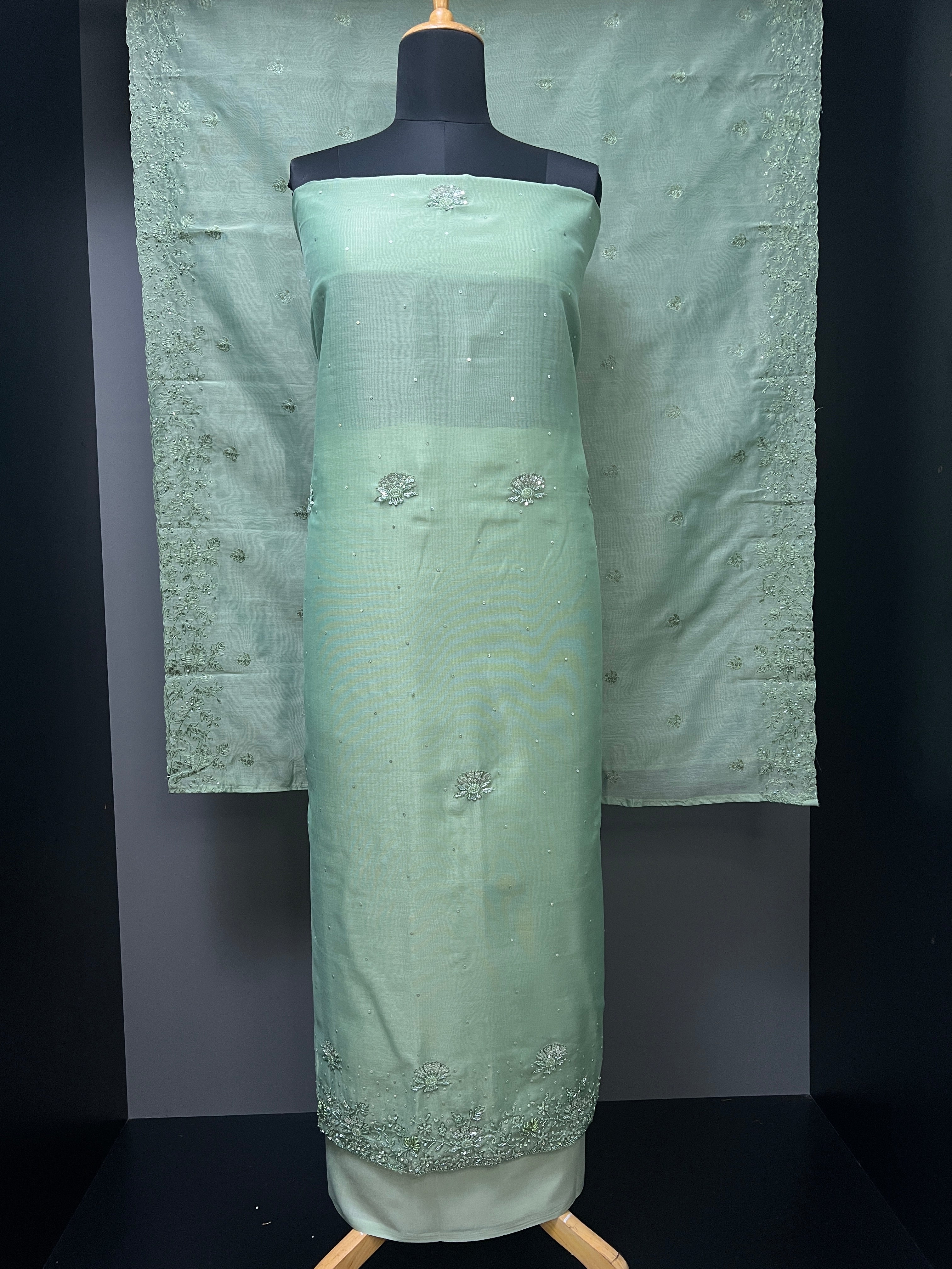 Hand Work Detailed Tissue Silk Organza Salwar Set | SBP508