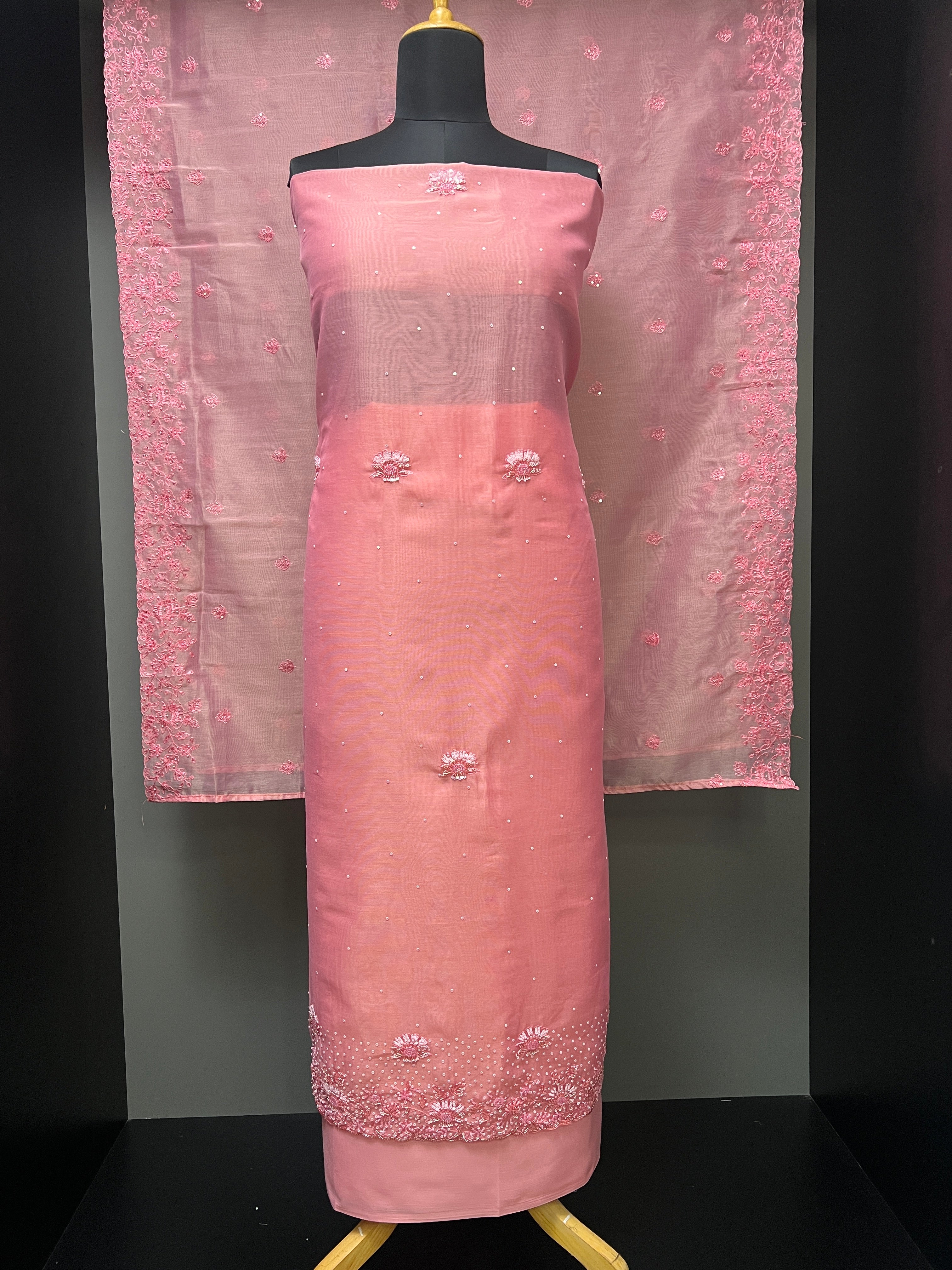 Hand Work Detailed Tissue Silk Organza Salwar Set | SBP510