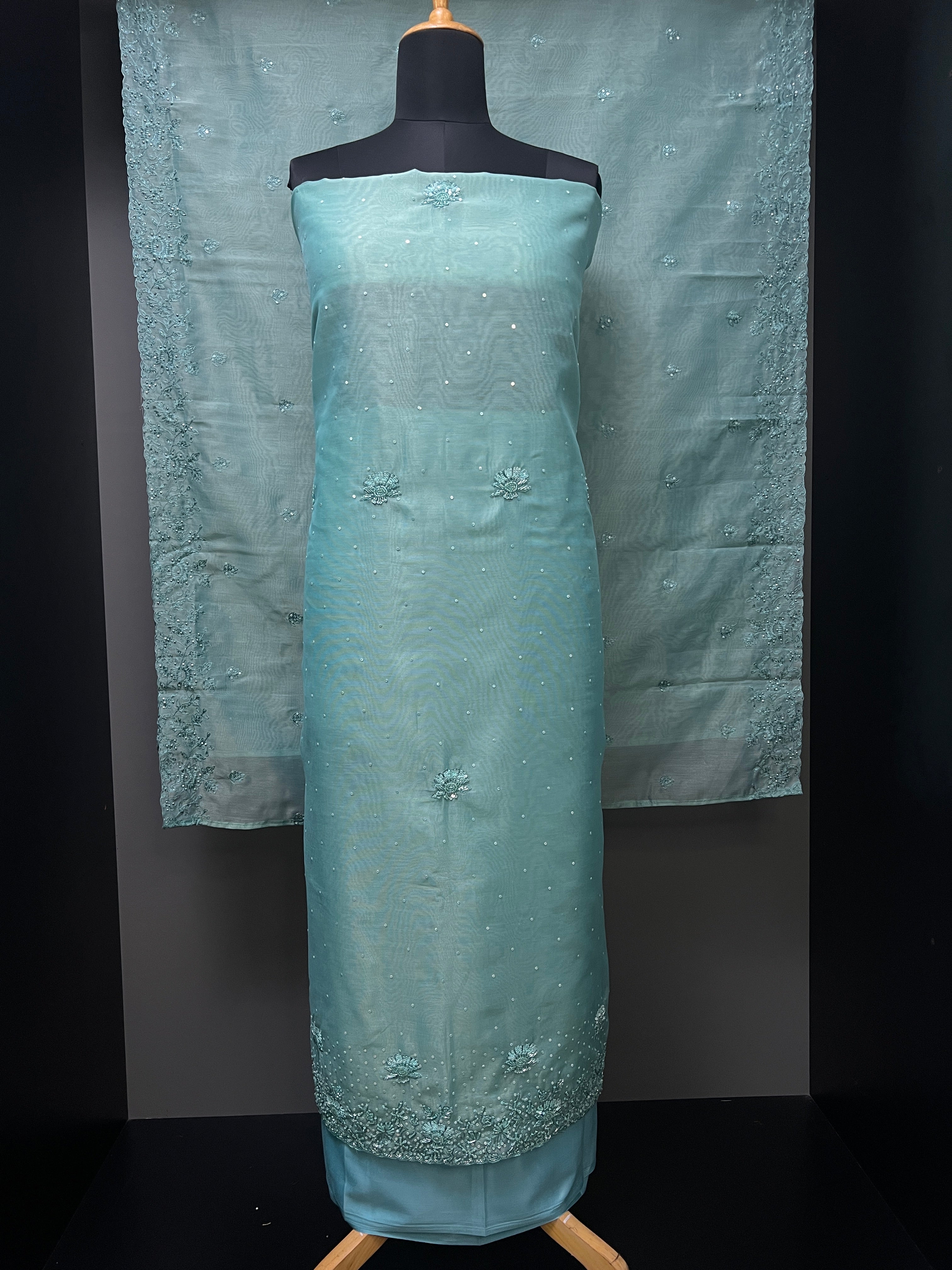 Hand Work Detailed Tissue Silk Organza Salwar Set | SBP512