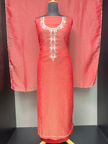 Sequence & Beads Detailed  Crushed Shimmer Organza Salwar Set | SBP894