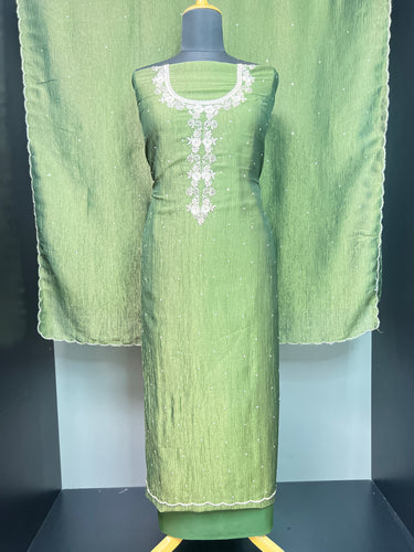 Sequence & Beads Detailed Crushed Shimmer Organza Salwar Set | SBP895