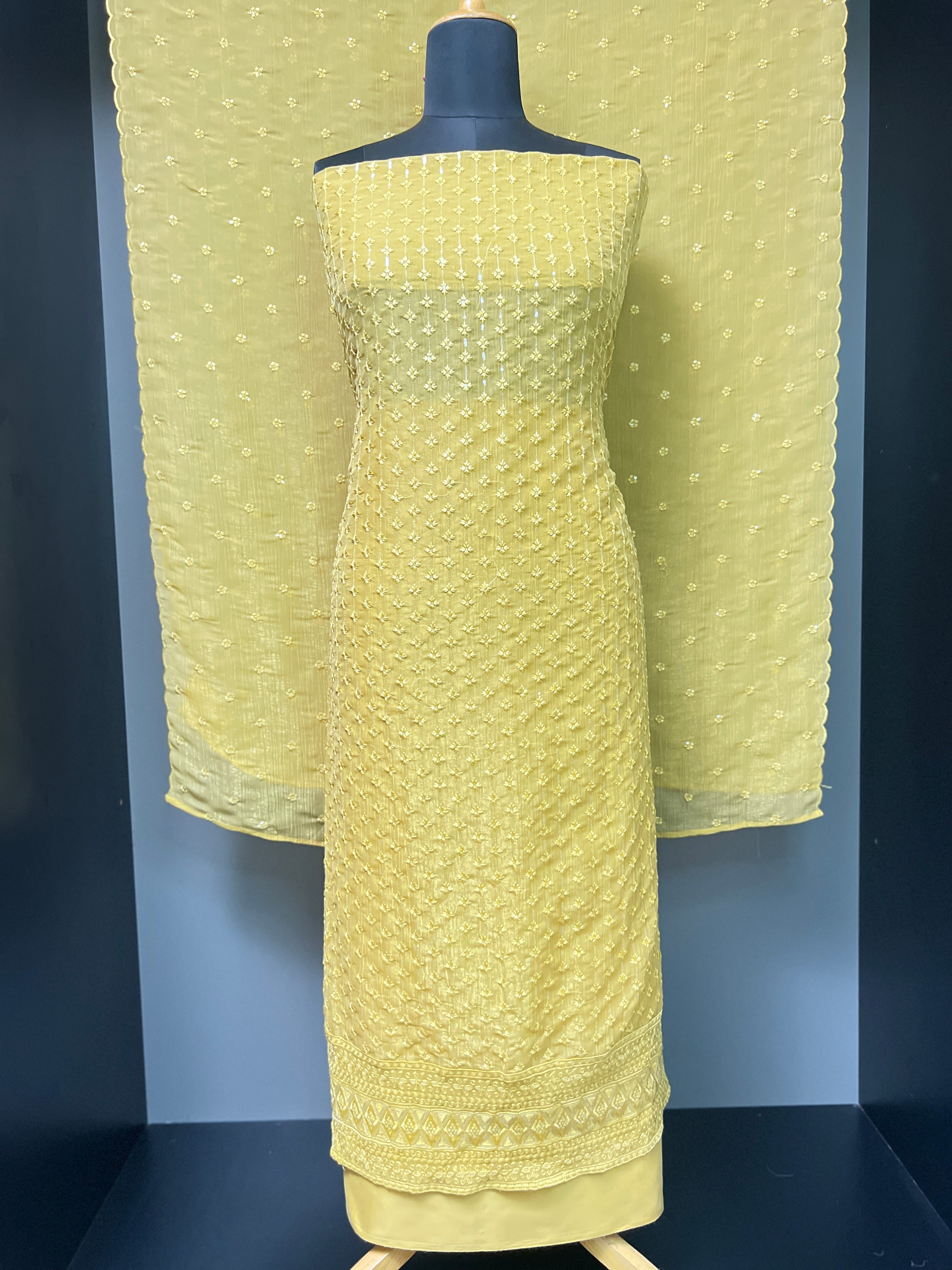 Embroidery With Sequence Highlighted Organza Salwar Set | SBP906