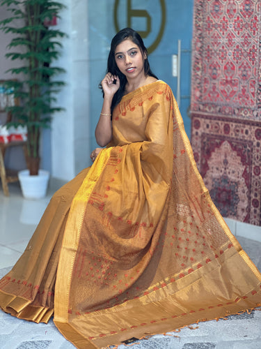 Thread Embroidery Mangalgiri Cotton Saree | SBS1255