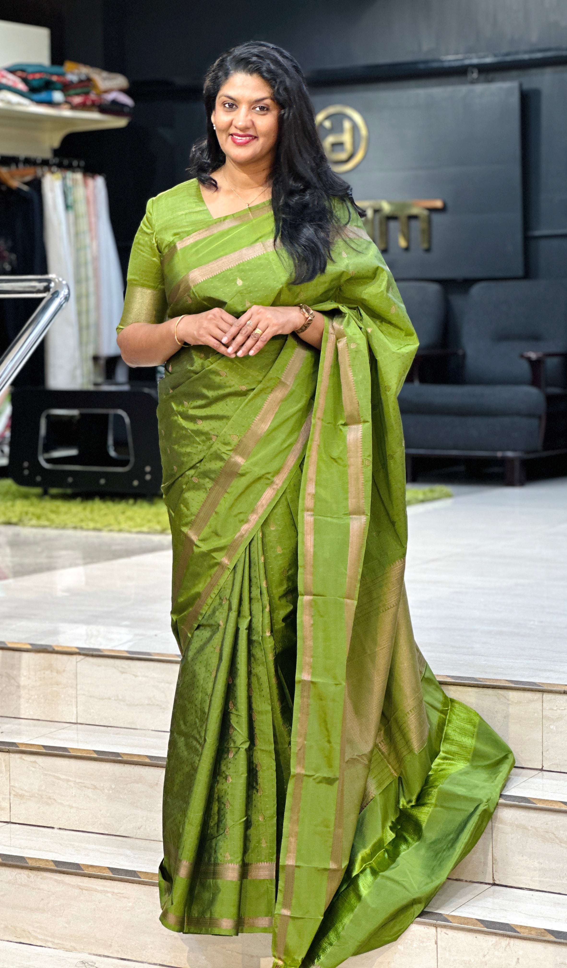 Buta Woven Design Semi Soft Silk Saree | SEN103