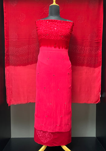 Batik Print With Mirror Detailed Georgette Salwar Set | SF1148