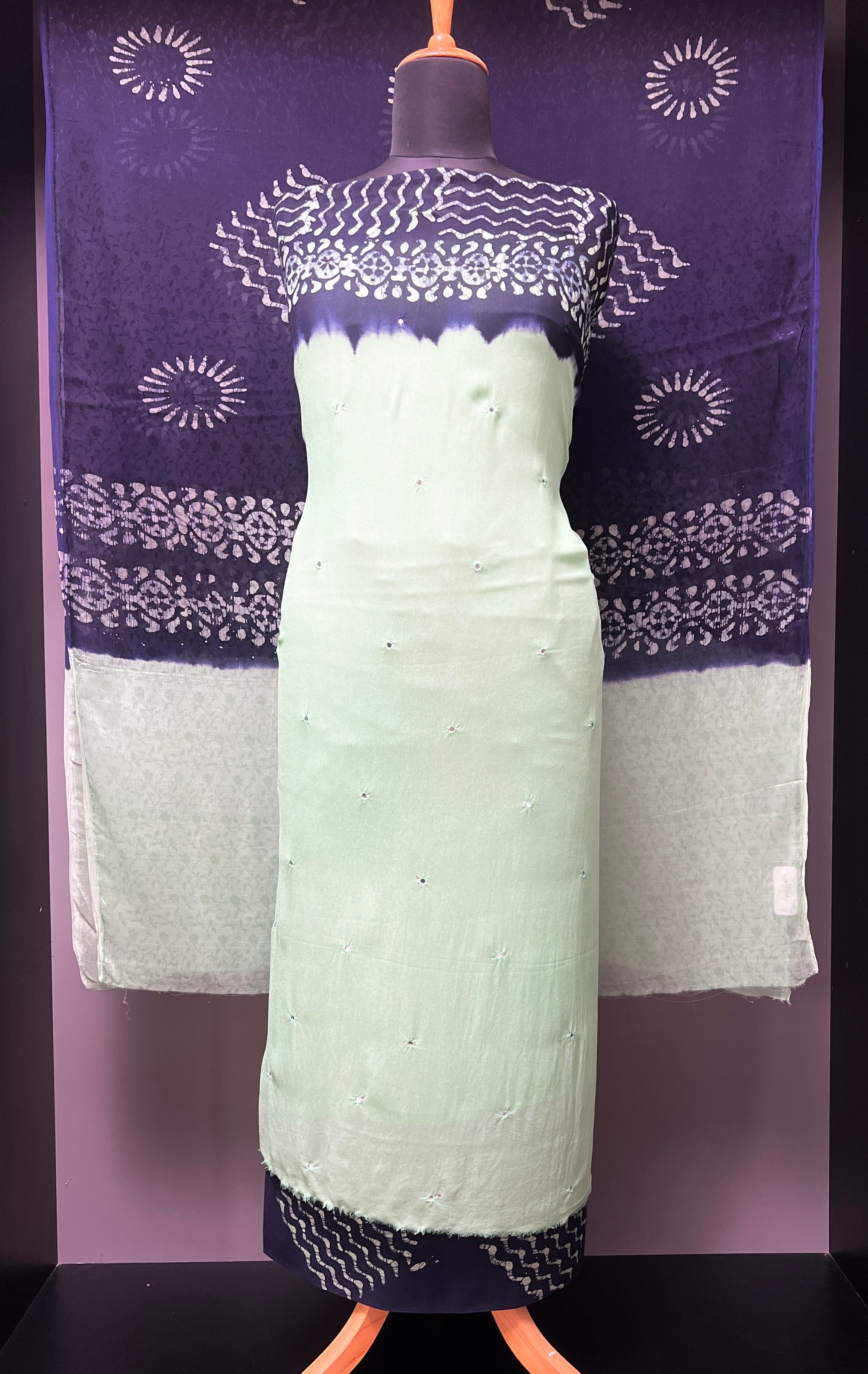 Batik Print With Mirror Detailed Georgette Salwar Set | SF1150