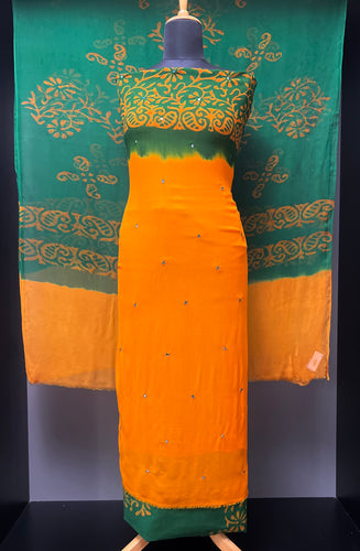 Batik Print With Mirror Detailed Georgette Salwar Set | SF1151