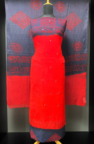 Batik Print With Mirror Detailed Georgette Salwar Set | SF1153
