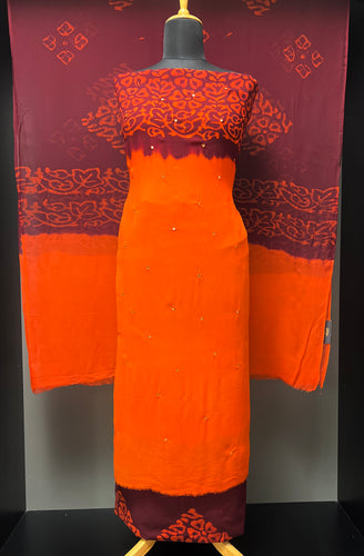 Batik Print With Mirror Detailed Georgette Salwar Set | SF1155