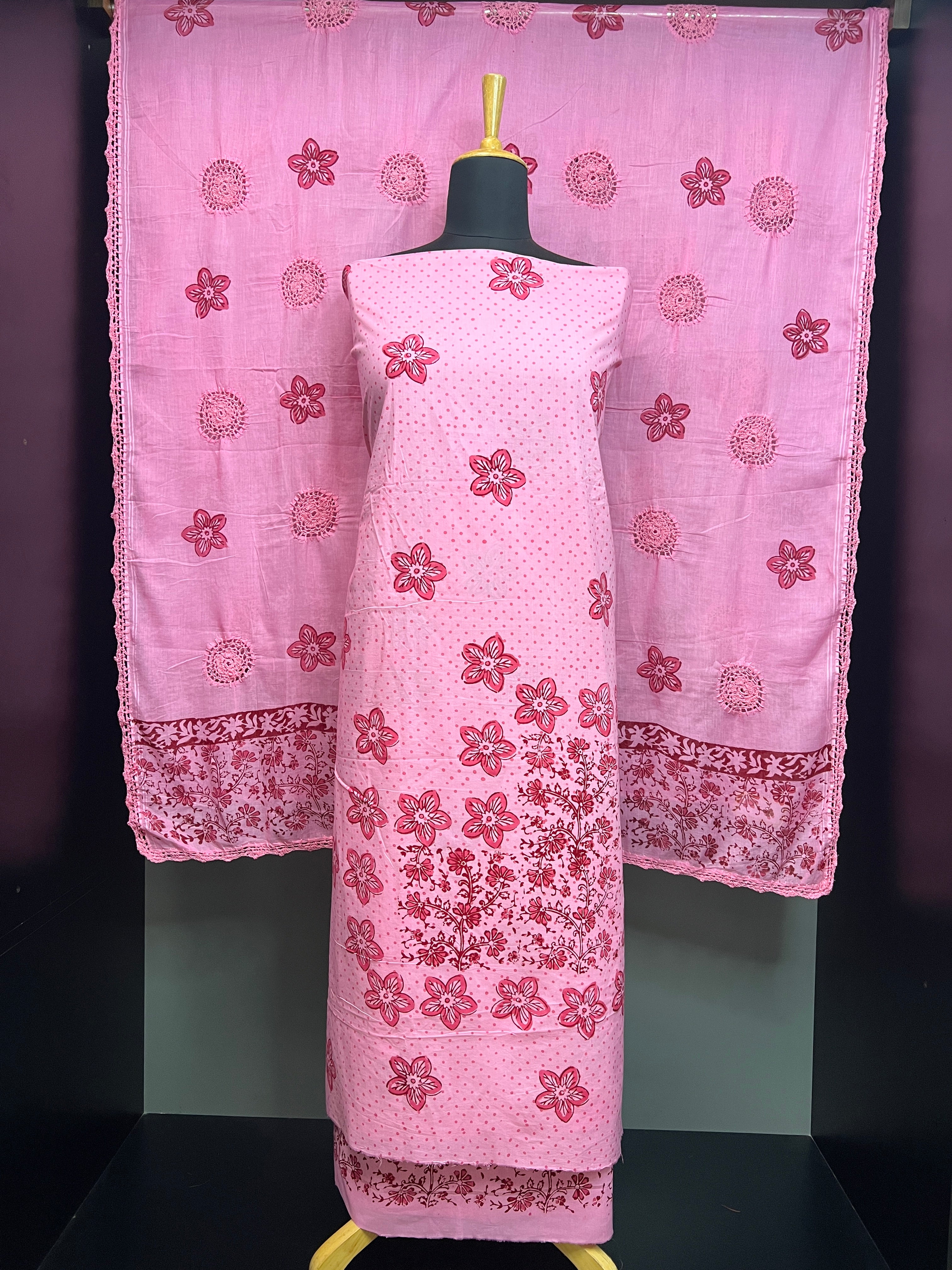 Floral Block Printed Cotton Salwar Set | SF1281