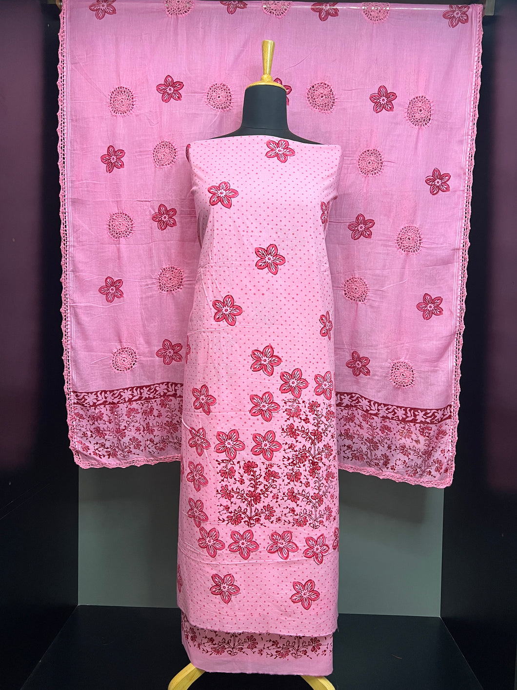 Floral Block Printed Cotton Salwar Set | SF1281