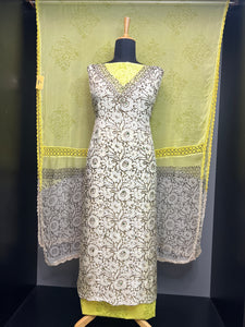 Block Print Detailed Uppada Silk Salwar Set | SF1338