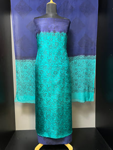 Block Print Detailed Semi Silk Salwar Set | SF1081